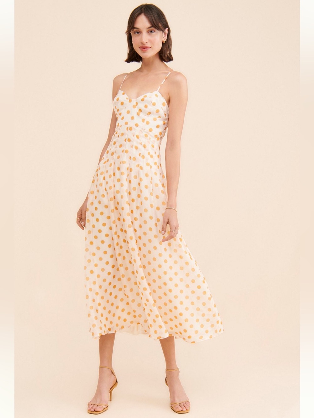 En Saison Ava Polka Dot Midi Dress Size M